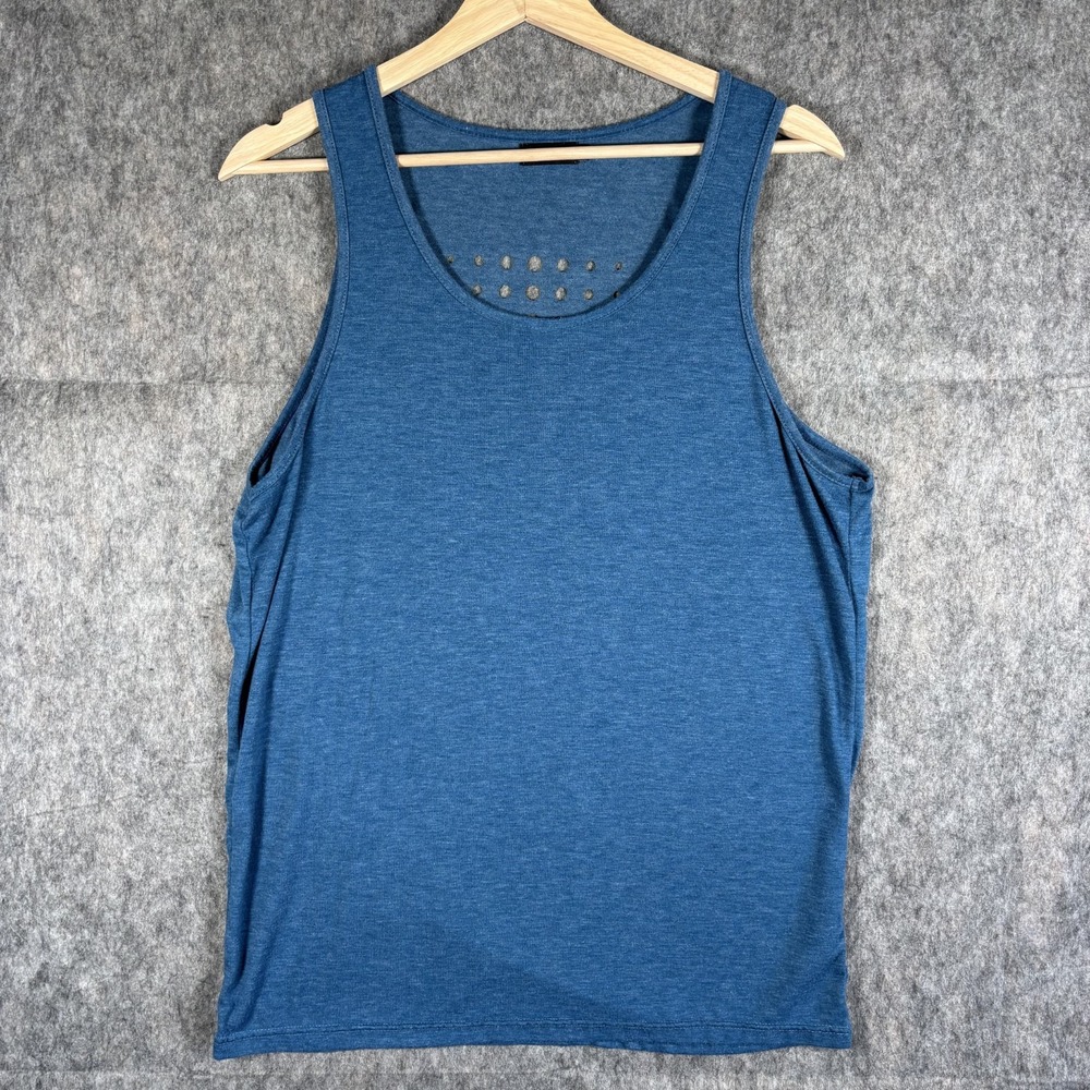 Steele Tank Top Men's Medium St33le Blue Sleeveless Stretch Jock Performance‎